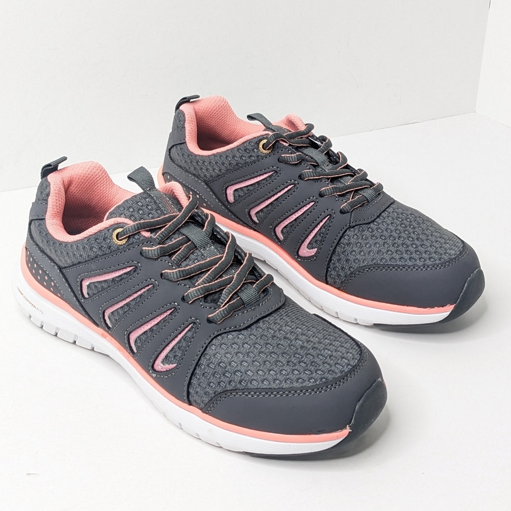 Copper Fit Pace Athletic Sneakers, Grey, Women's 8